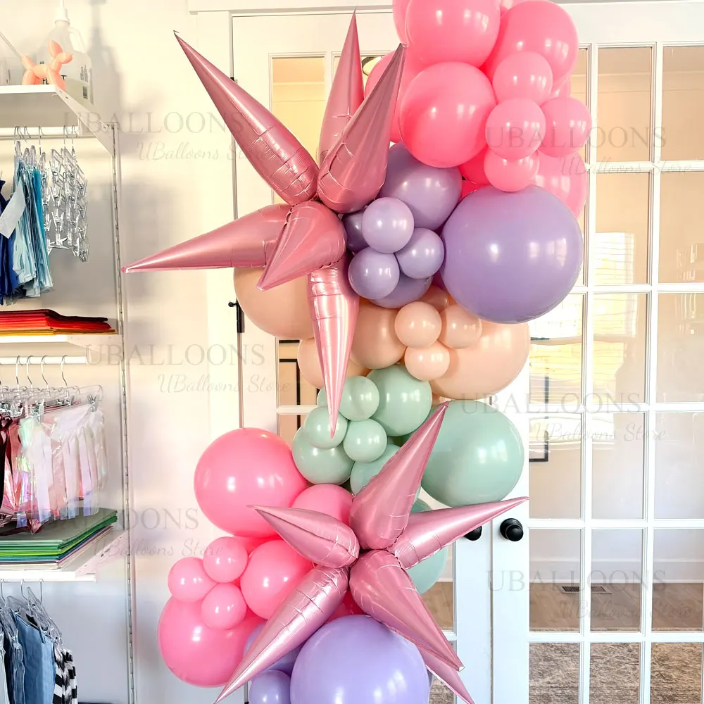 12 Point Metal Starburst Balloons Metallic Silver Gold Explosion Star Foil Balloons for Birthday Wedding Christmas Party Decor