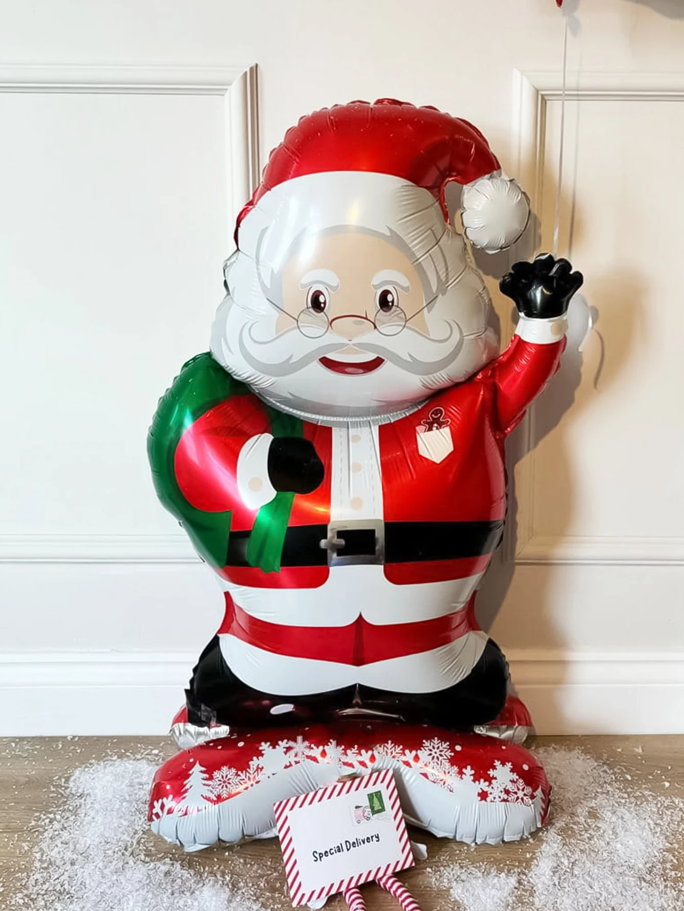 1pc Standing Santa Claus Foil Balloon For Christmas Theme Party, New Year Family Celebration Holiday Ornament