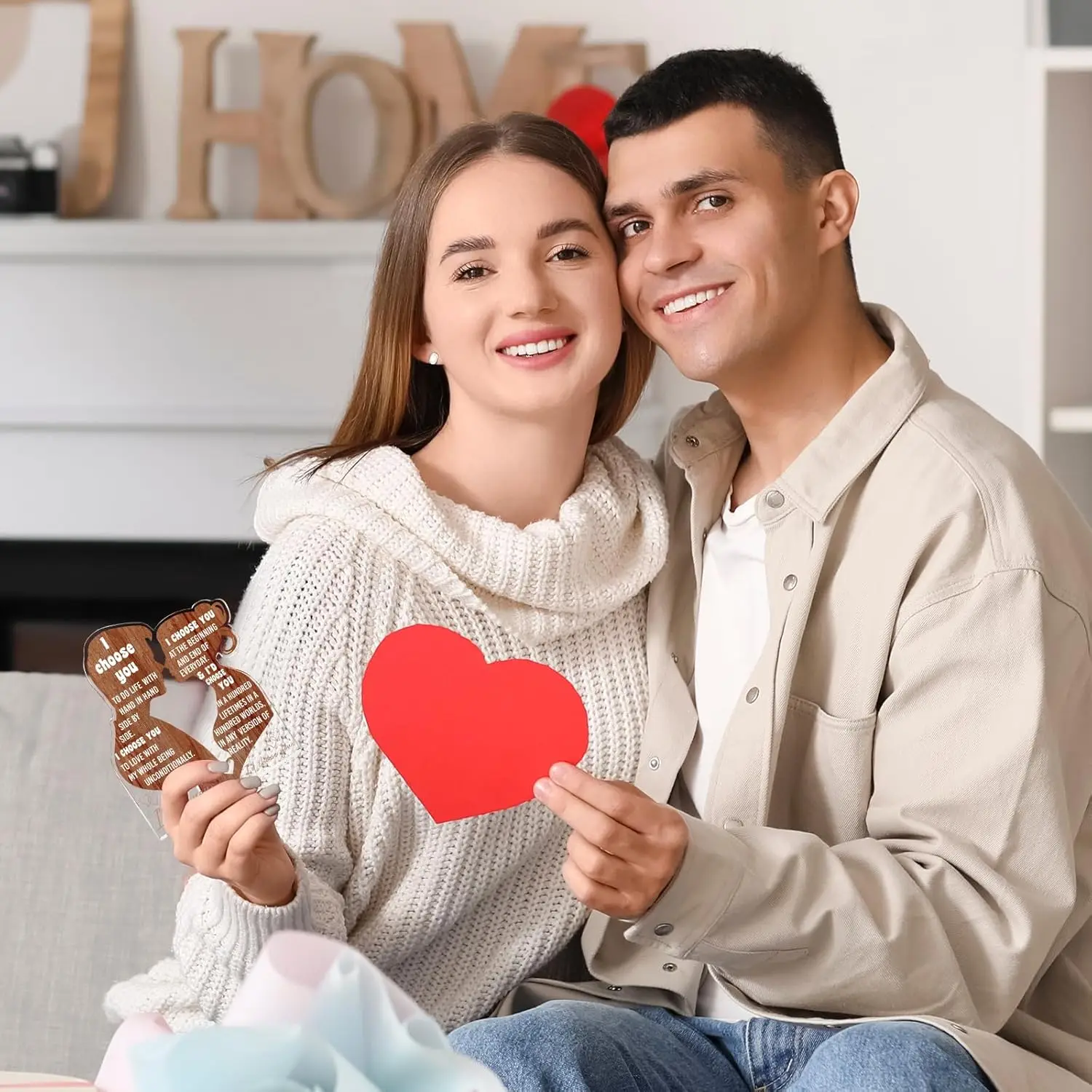 2D Flat, I Love You Gifts for Her Him Wife Husband Boyfriend Girlfriend Romantic Birthday Valentine'S Day Christmas Love Gift