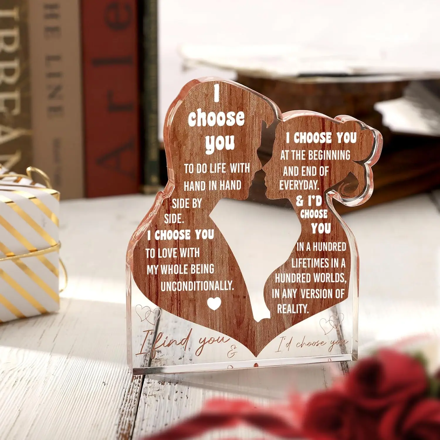 2D Flat, I Love You Gifts for Her Him Wife Husband Boyfriend Girlfriend Romantic Birthday Valentine'S Day Christmas Love Gift