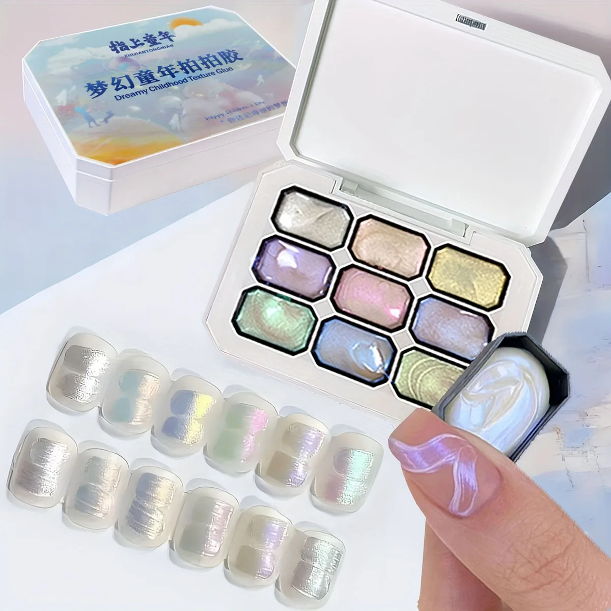 1pc 9-Color New Popular Patting Gel Gradient Dream Texture Soak Off UV&LED Gel Nail Polish Art Creation Salon Christmas DIY Ins