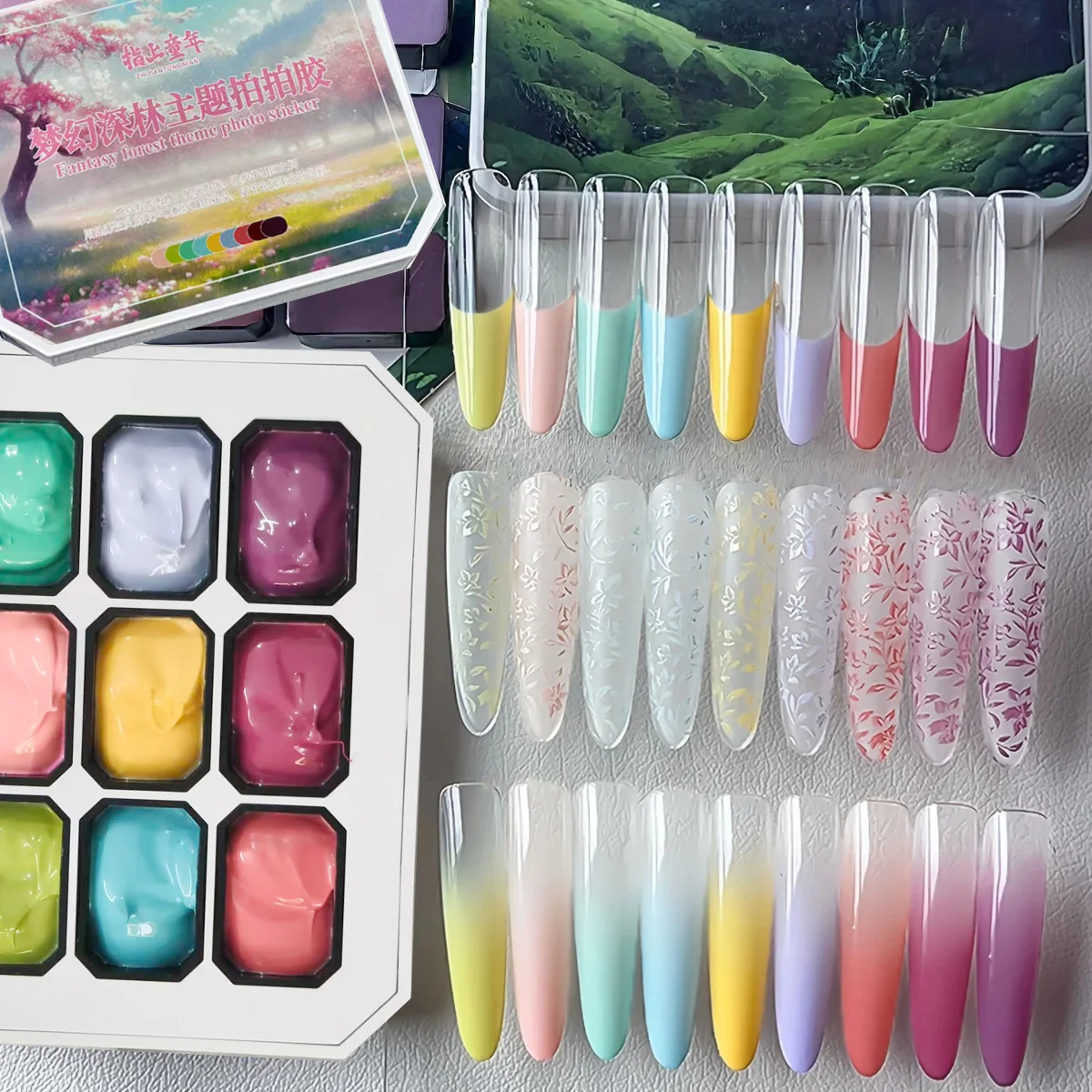 1pc 9-Color New Popular Patting Gel Gradient Dream Texture Soak Off UV&LED Gel Nail Polish Art Creation Salon Christmas DIY Ins