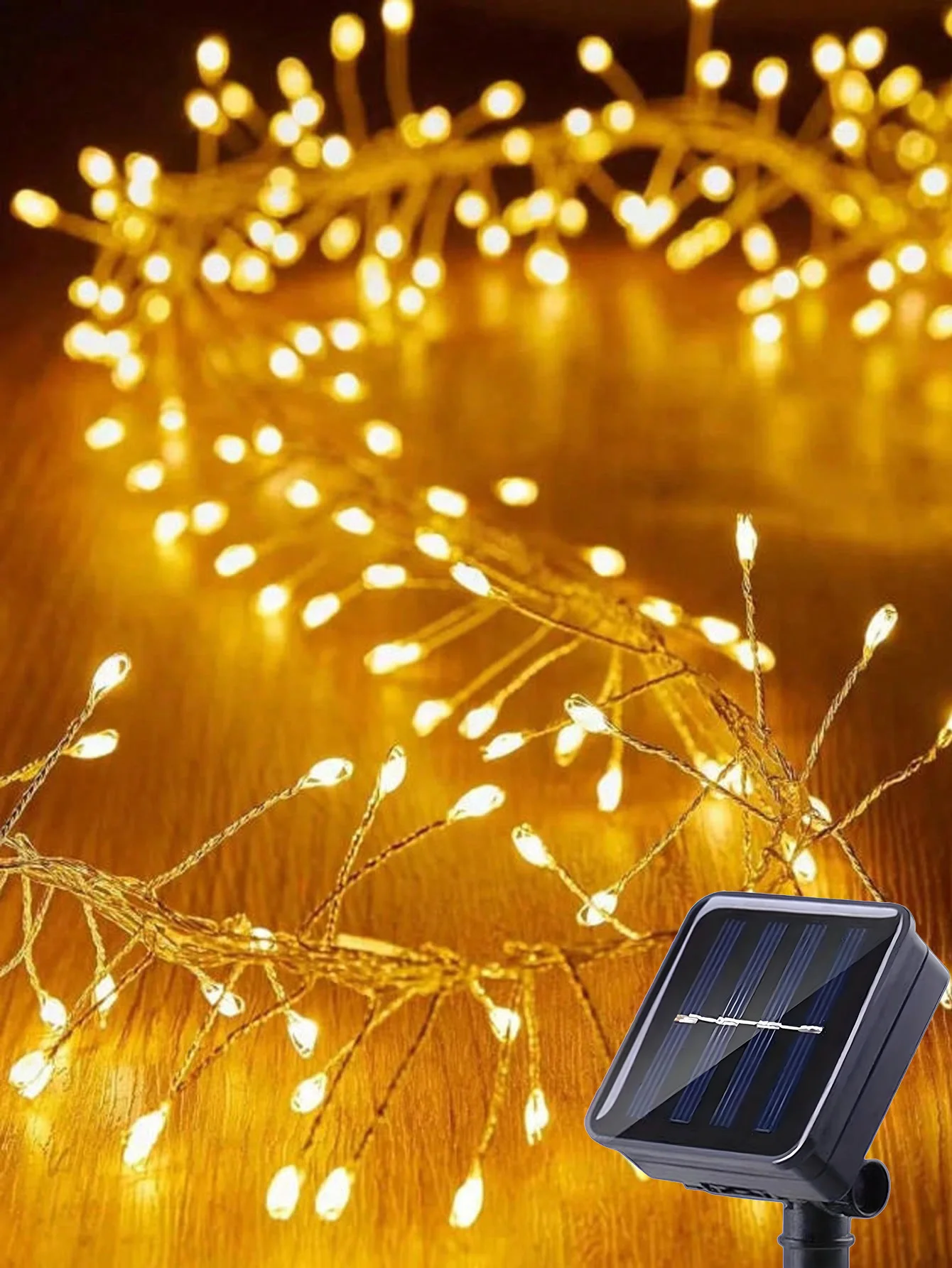 Solar LED Firecracker String Lights Outdoor Waterproof Garland Fairy Light for Wedding Party Garden Christmas Holiday Decoration