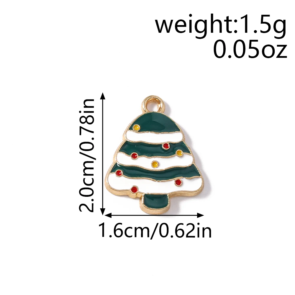 Tusember 10pcs Enamel Christmas Gingerbread House Charms for Christmas Necklaces Earrings Bracelets Pendant Craft