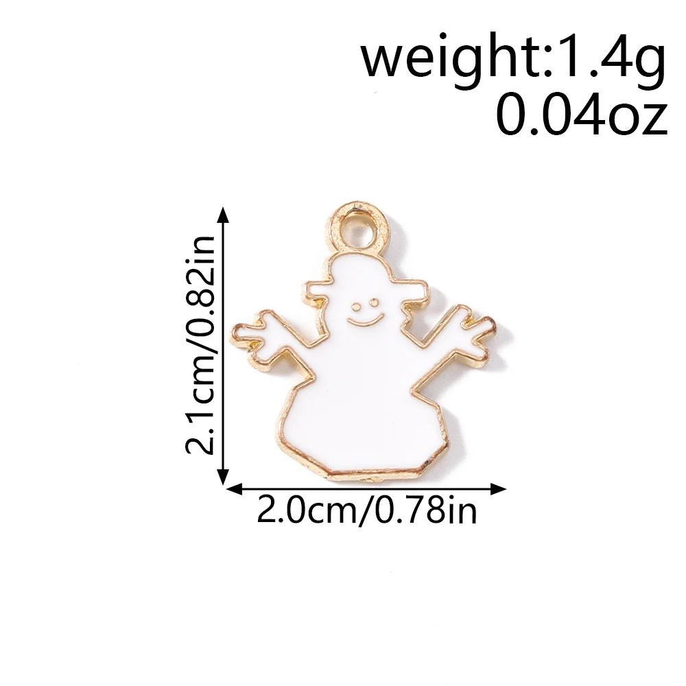Tusember 10pcs Enamel Christmas Gingerbread House Charms for Christmas Necklaces Earrings Bracelets Pendant Craft