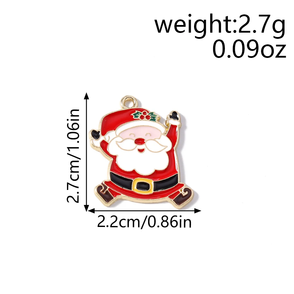 Tusember 10pcs Enamel Christmas Gingerbread House Charms for Christmas Necklaces Earrings Bracelets Pendant Craft