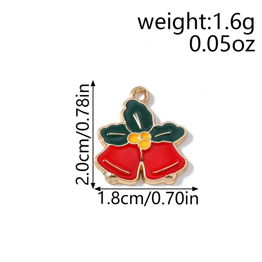 Tusember 10pcs Enamel Christmas Gingerbread House Charms for Christmas Necklaces Earrings Bracelets Pendant Craft