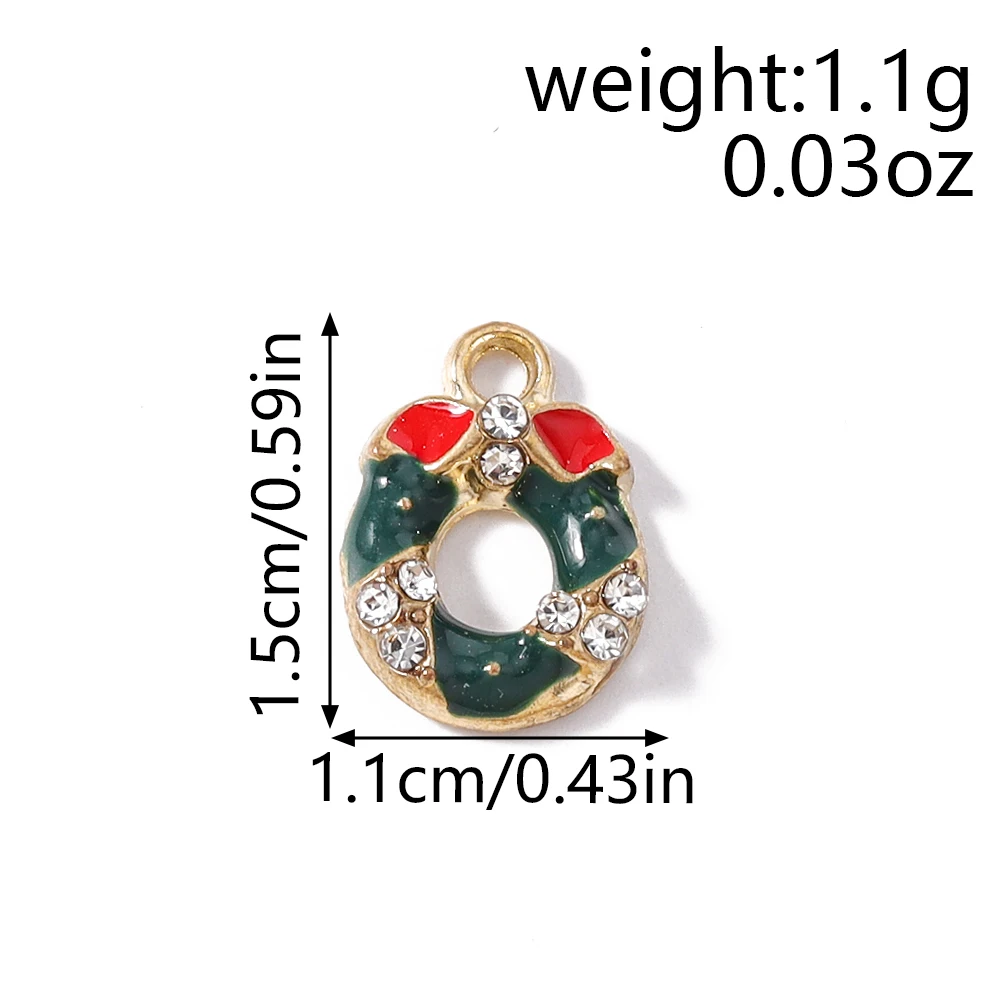 Tusember 10pcs Enamel Christmas Gingerbread House Charms for Christmas Necklaces Earrings Bracelets Pendant Craft
