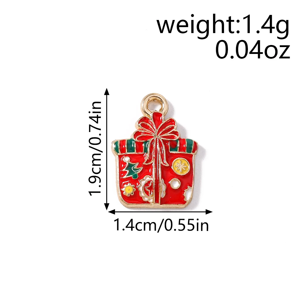 Tusember 10pcs Enamel Christmas Gingerbread House Charms for Christmas Necklaces Earrings Bracelets Pendant Craft