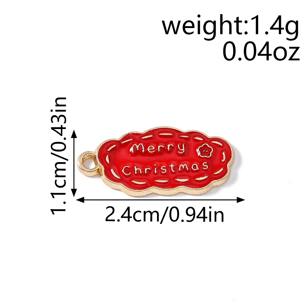 Tusember 10pcs Enamel Christmas Gingerbread House Charms for Christmas Necklaces Earrings Bracelets Pendant Craft