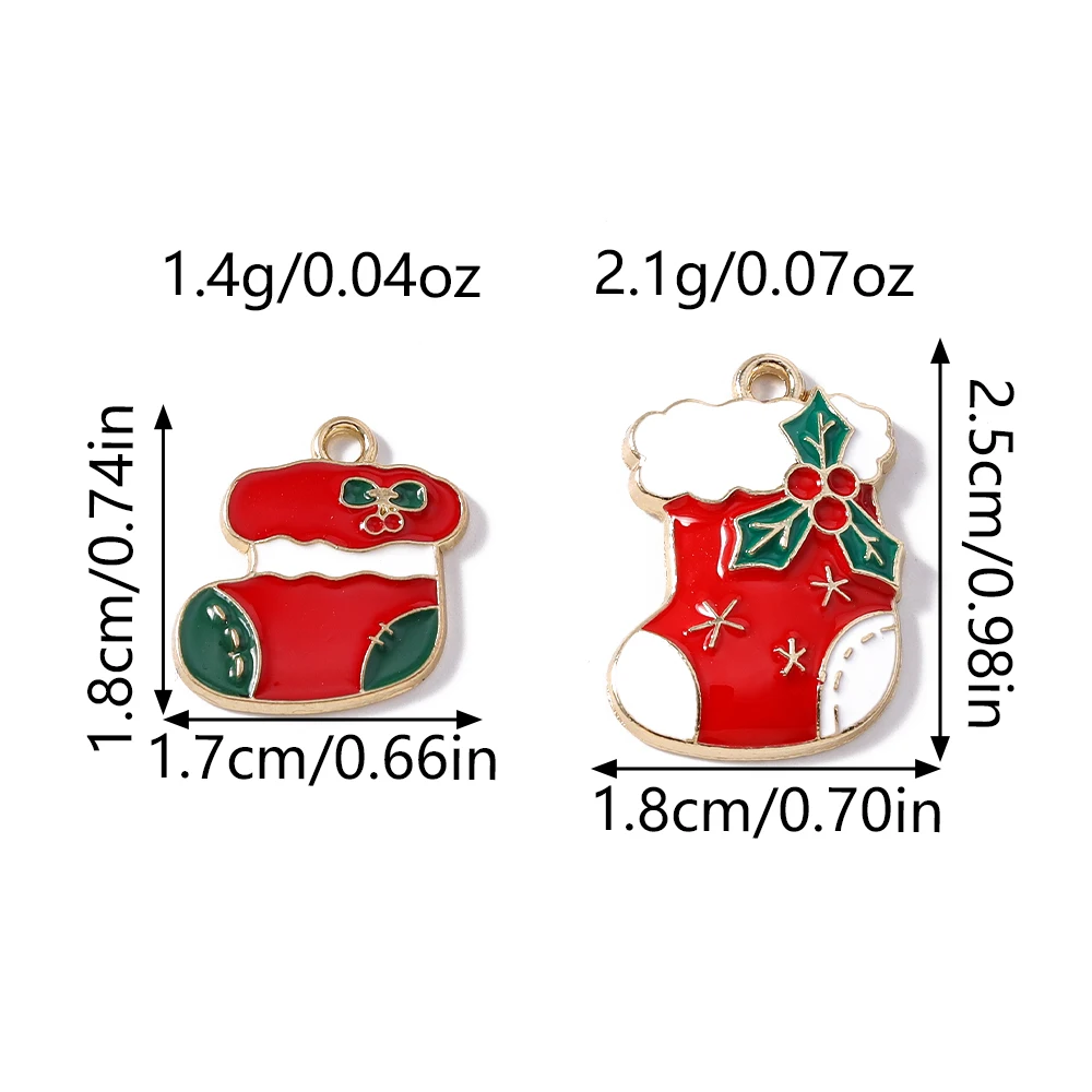 Tusember 10pcs Enamel Christmas Gingerbread House Charms for Christmas Necklaces Earrings Bracelets Pendant Craft