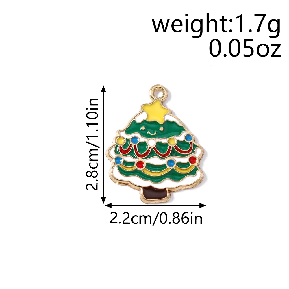 Tusember 10pcs Enamel Christmas Gingerbread House Charms for Christmas Necklaces Earrings Bracelets Pendant Craft