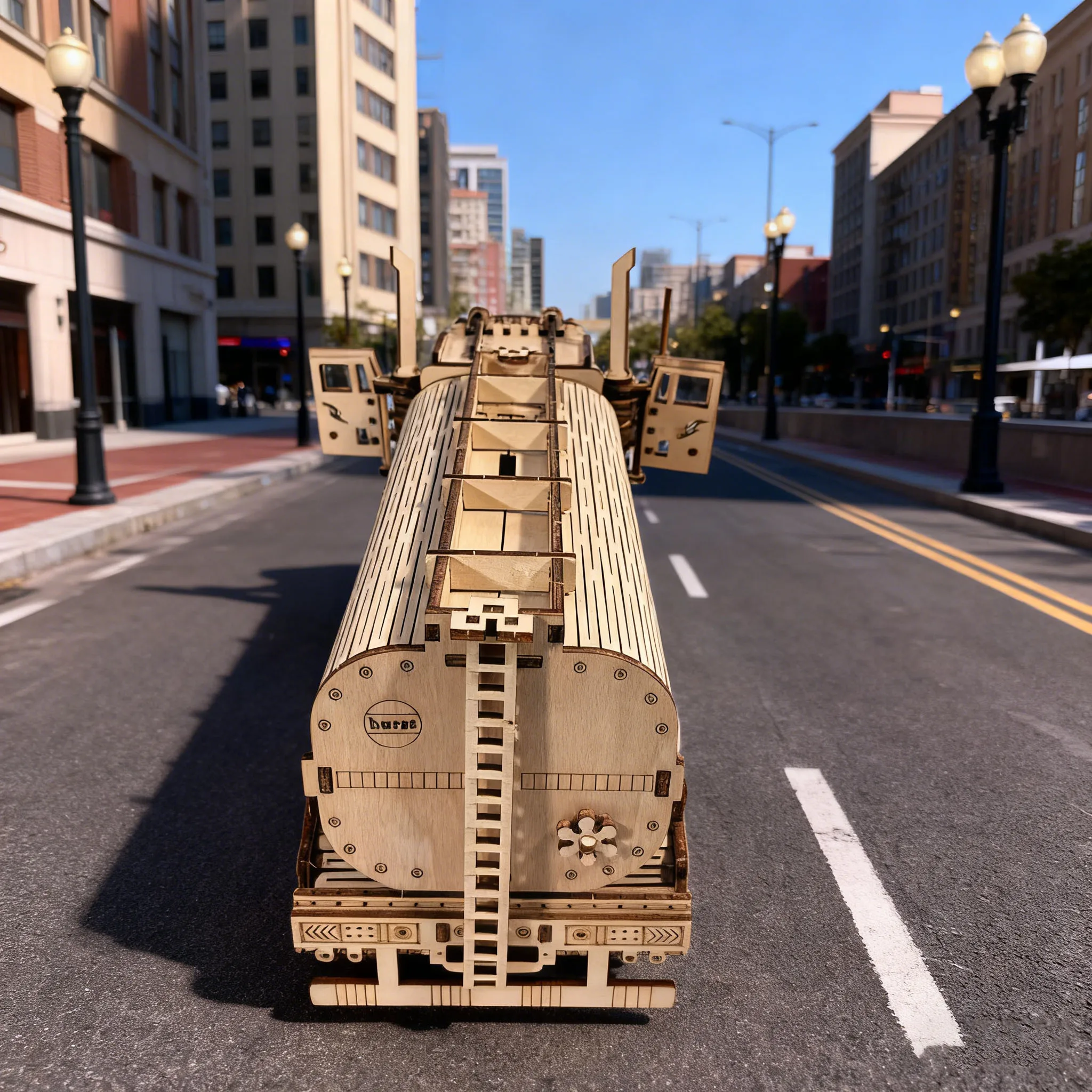Wooden Mini Oil Tanker Model Toy Puzzle DIY Wooden 3D Puzzle Truck Assembly Educational Birthday Gift Christmas Present