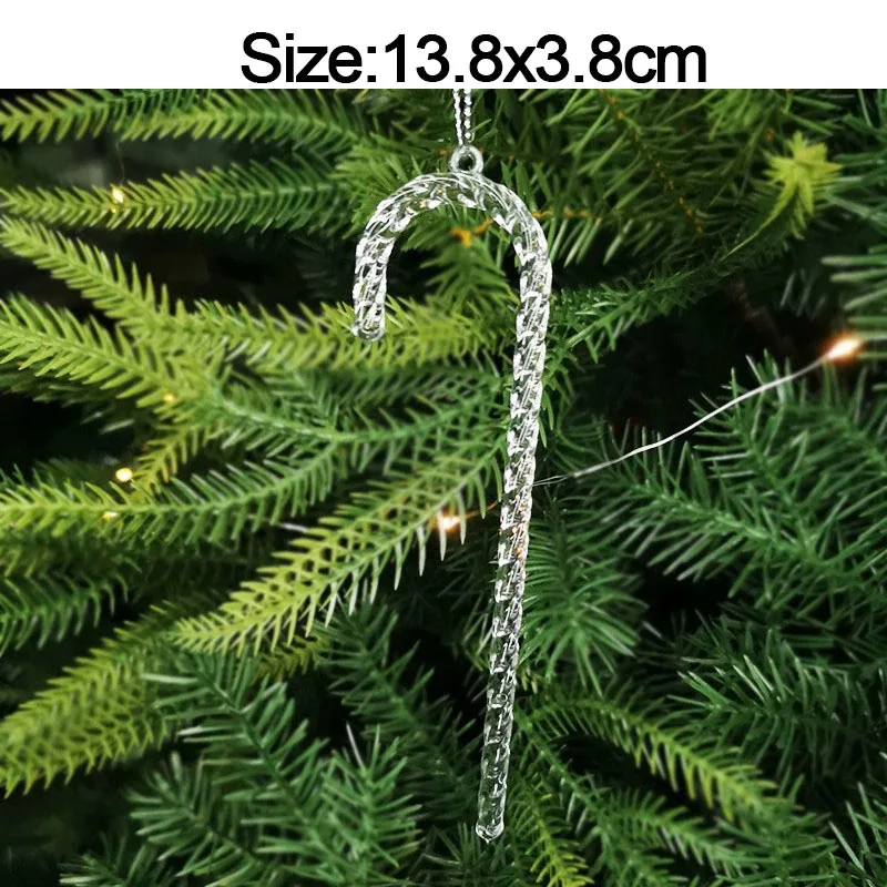 5pcs Christmas Home Decorations Crystal Acrylic Ornaments Snowflake Elk Xmas Tree Hanging Pendants Navidad 2026 New Year Gift