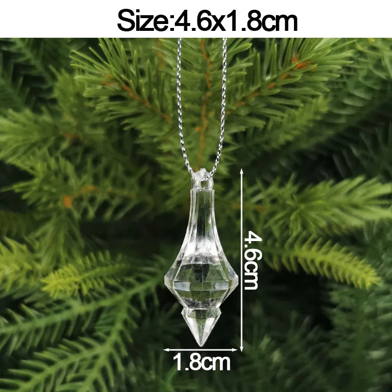 5pcs Christmas Home Decorations Crystal Acrylic Ornaments Snowflake Elk Xmas Tree Hanging Pendants Navidad 2026 New Year Gift