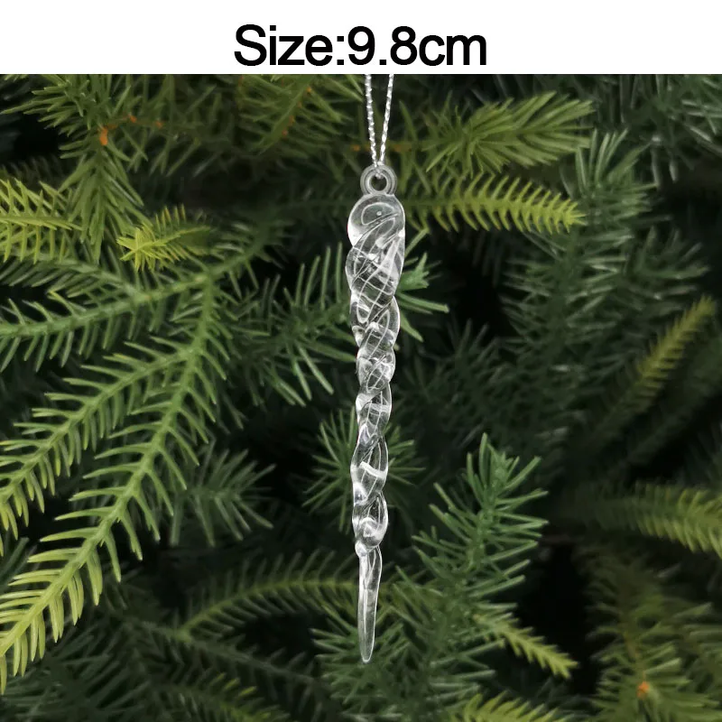 5pcs Christmas Home Decorations Crystal Acrylic Ornaments Snowflake Elk Xmas Tree Hanging Pendants Navidad 2026 New Year Gift