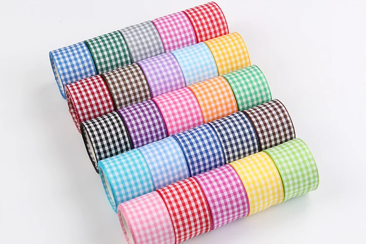 5 Yards Gingham Ribbons for Wedding Christmas Party Decorations Gifts Wrapping DIY Bow Hair Craft Plaid Ribbons Card Buffalo