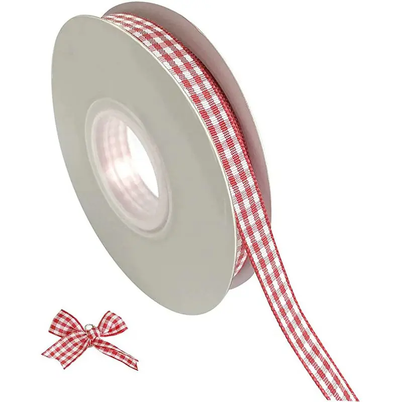 5 Yards Gingham Ribbons for Wedding Christmas Party Decorations Gifts Wrapping DIY Bow Hair Craft Plaid Ribbons Card Buffalo