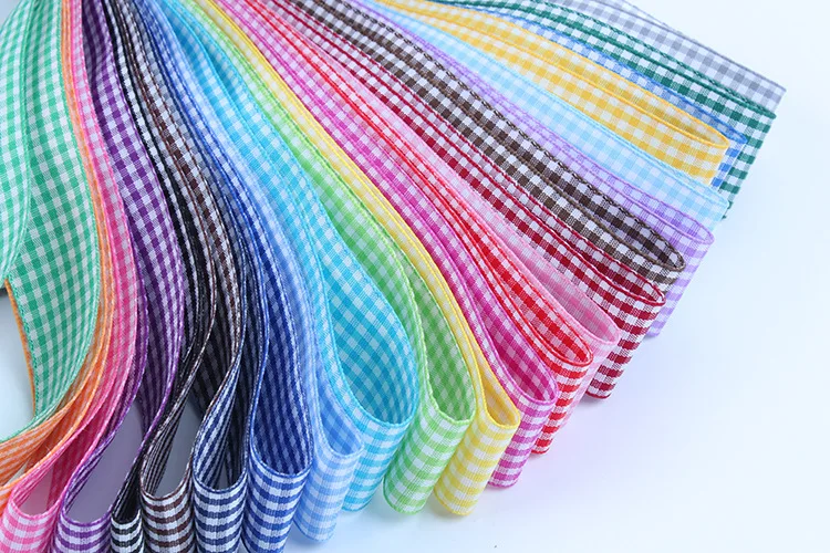 5 Yards Gingham Ribbons for Wedding Christmas Party Decorations Gifts Wrapping DIY Bow Hair Craft Plaid Ribbons Card Buffalo