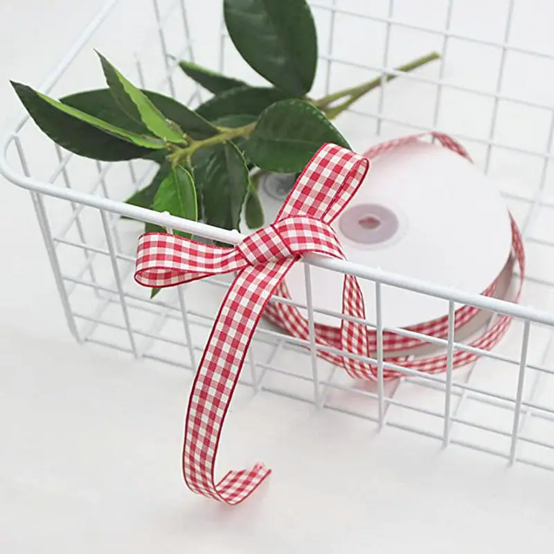 5 Yards Gingham Ribbons for Wedding Christmas Party Decorations Gifts Wrapping DIY Bow Hair Craft Plaid Ribbons Card Buffalo