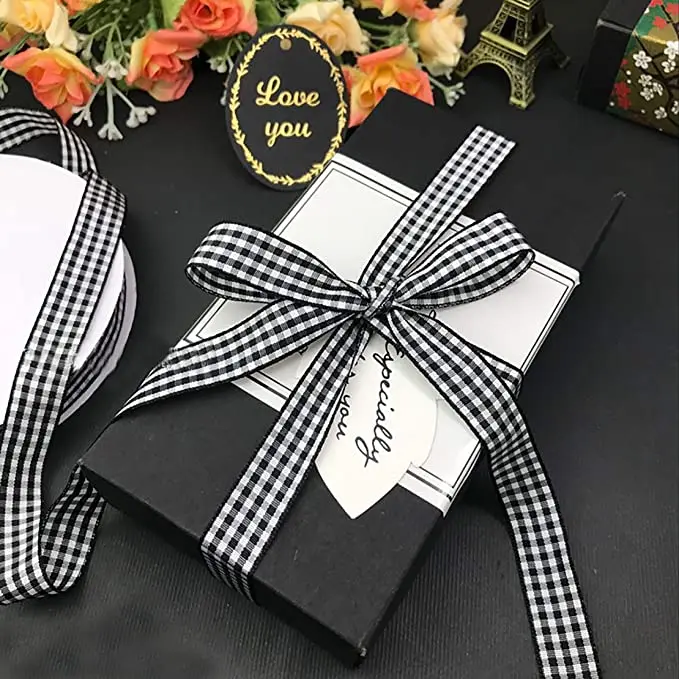 5 Yards Gingham Ribbons for Wedding Christmas Party Decorations Gifts Wrapping DIY Bow Hair Craft Plaid Ribbons Card Buffalo