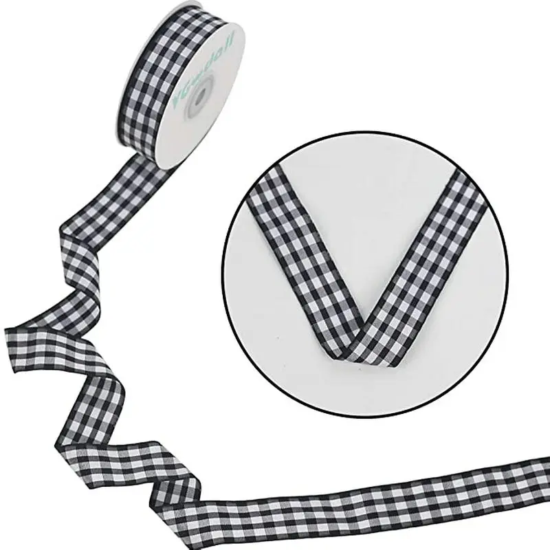 5 Yards Gingham Ribbons for Wedding Christmas Party Decorations Gifts Wrapping DIY Bow Hair Craft Plaid Ribbons Card Buffalo