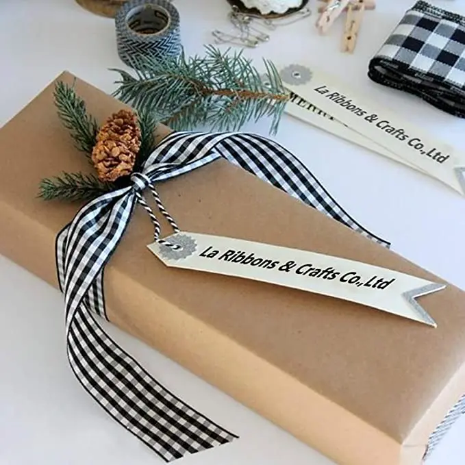 5 Yards Gingham Ribbons for Wedding Christmas Party Decorations Gifts Wrapping DIY Bow Hair Craft Plaid Ribbons Card Buffalo