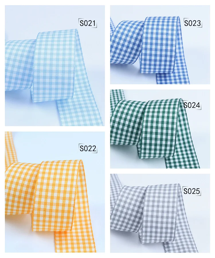 5 Yards Gingham Ribbons for Wedding Christmas Party Decorations Gifts Wrapping DIY Bow Hair Craft Plaid Ribbons Card Buffalo
