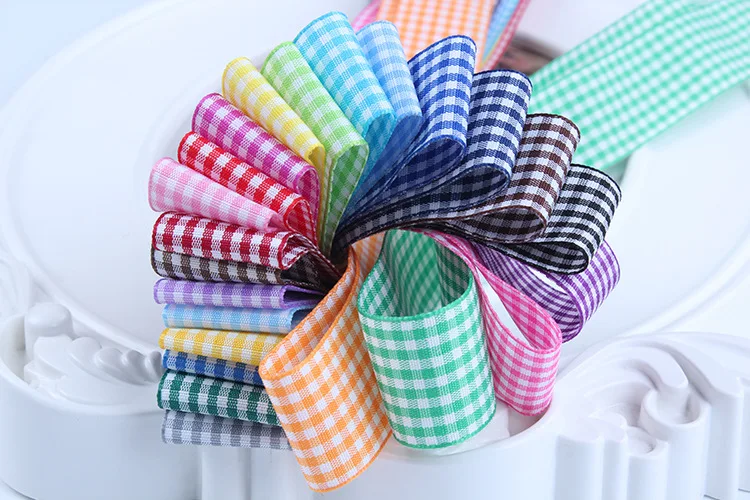 5 Yards Gingham Ribbons for Wedding Christmas Party Decorations Gifts Wrapping DIY Bow Hair Craft Plaid Ribbons Card Buffalo