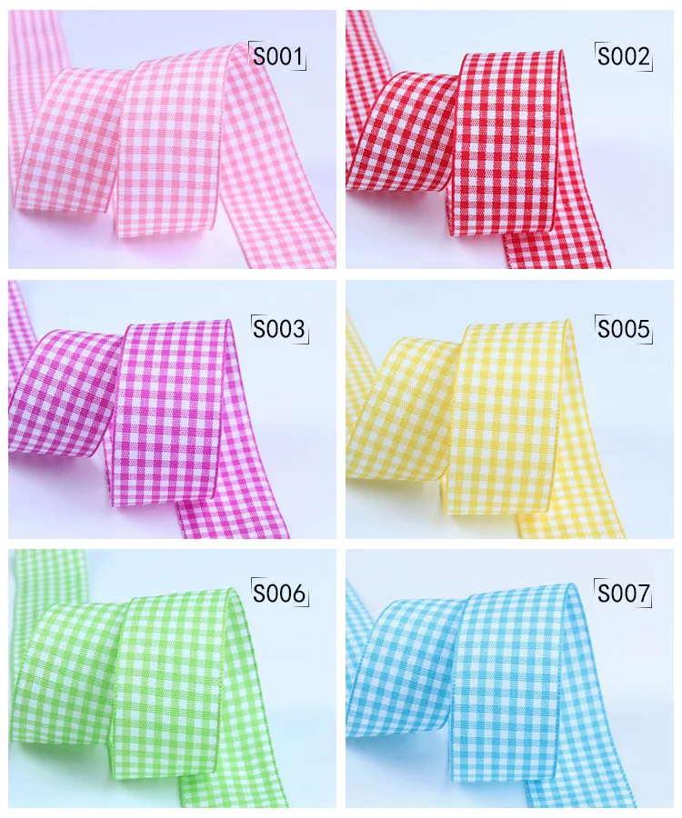 5 Yards Gingham Ribbons for Wedding Christmas Party Decorations Gifts Wrapping DIY Bow Hair Craft Plaid Ribbons Card Buffalo