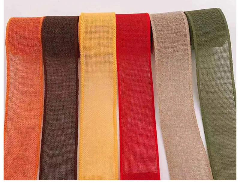 3M/Roll Burlap Ribbon 6cm Colorful Natural Jute Ribbon Jute Fabric Trims Ribbon for DIY Christmas Wrapping Crafts Wedding Decor