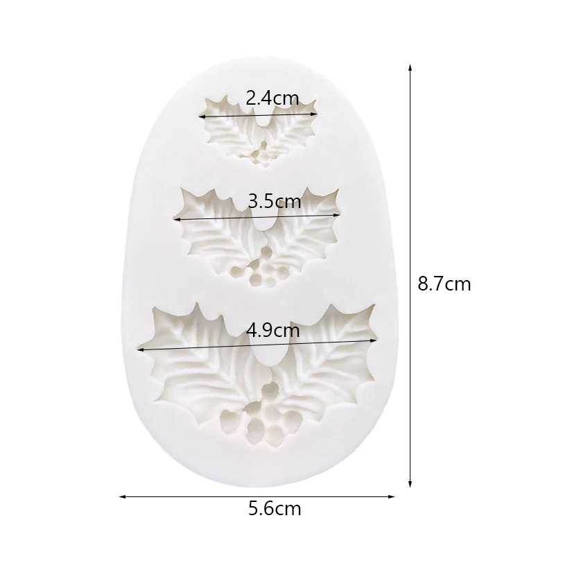 Holly Berry Christmas Silicone Cake Baking Mold Sugarcraft Chocolate Cupcake Mould Fondant Decorating Tools
