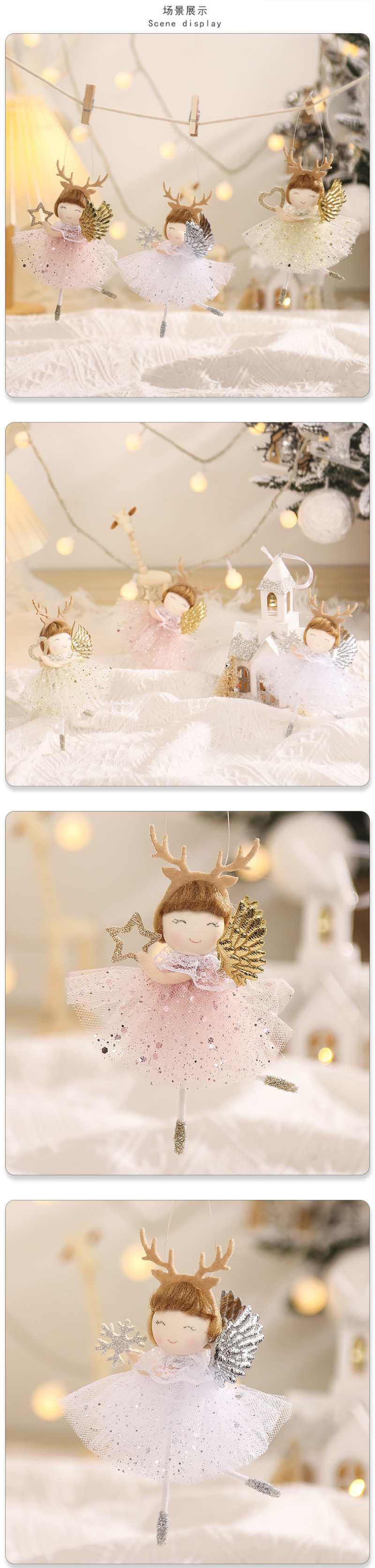 Christmas Angel Dolls Merry Christmas Tree Decoration for Home 2023 Cristmas Xmas Navidad Natal Noel Gifts Happy New Year 2024