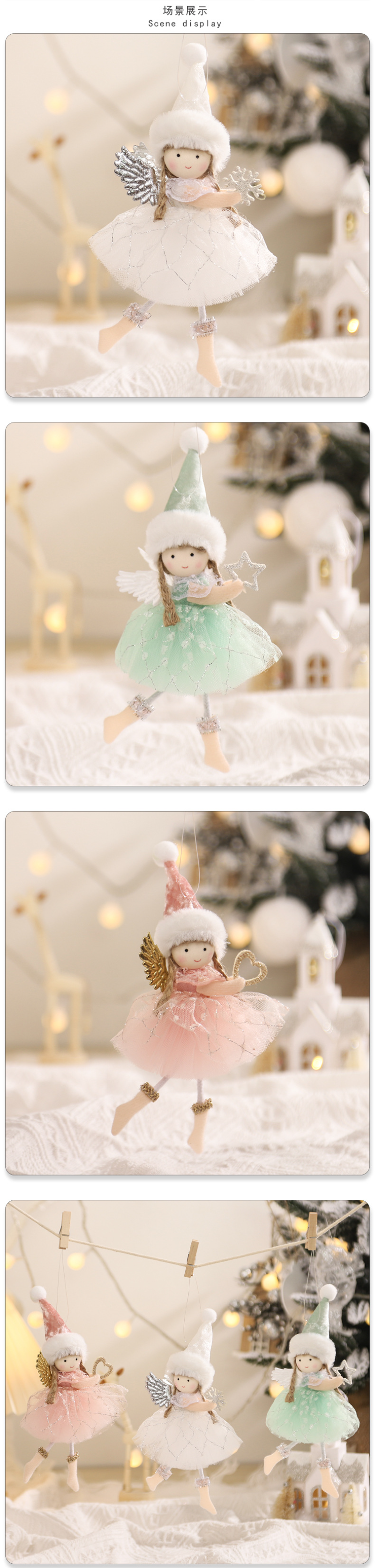 Christmas Angel Dolls Merry Christmas Tree Decoration for Home 2023 Cristmas Xmas Navidad Natal Noel Gifts Happy New Year 2024