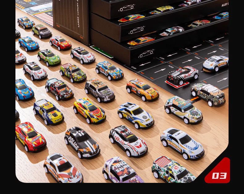 Gift Box Version: 48-Piece Alloy Car Set, Children's Toy Car, Tin Car, Racing Model, Classic Car Model, Christmas Gift