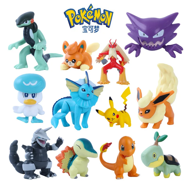 New 4-9CM Pokemon Cartoons Movie Anime Figure Gengar Pikachu Eevee Dragon Pet Action Figure Model Toy Christmas Gift Buy in Bulk