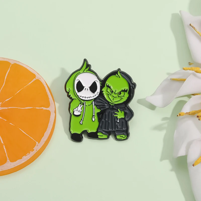 Horror Anime Character Brooch Enamel Pins Funny Comic Metal Brooches Lapel Badge Christmas Punk Accessories Gift for Friends