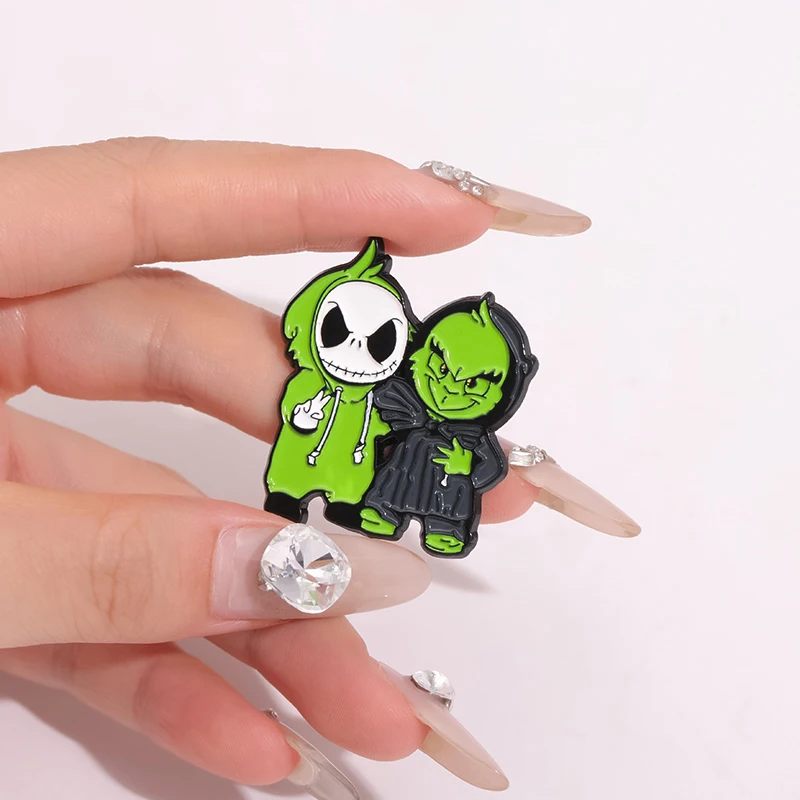 Horror Anime Character Brooch Enamel Pins Funny Comic Metal Brooches Lapel Badge Christmas Punk Accessories Gift for Friends