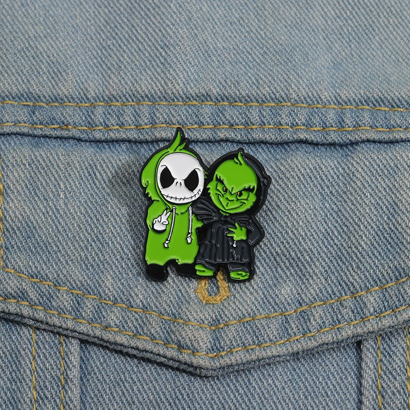 Horror Anime Character Brooch Enamel Pins Funny Comic Metal Brooches Lapel Badge Christmas Punk Accessories Gift for Friends