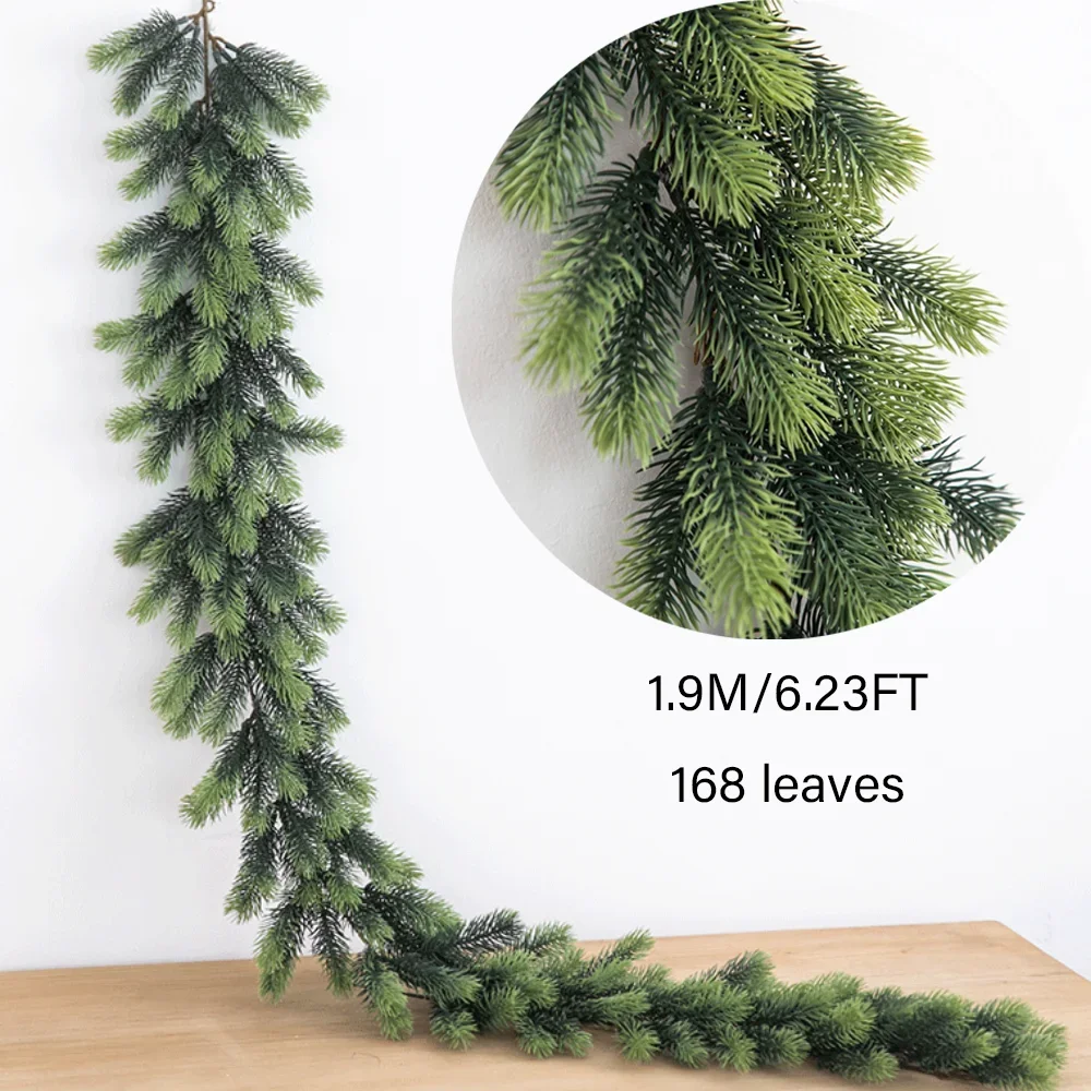 Artificial Christmas Pine Garland, Greenery Winter Garland Decor for Home, Wall, Porch, Table, Mantle, Indoor Outdoor Decoration