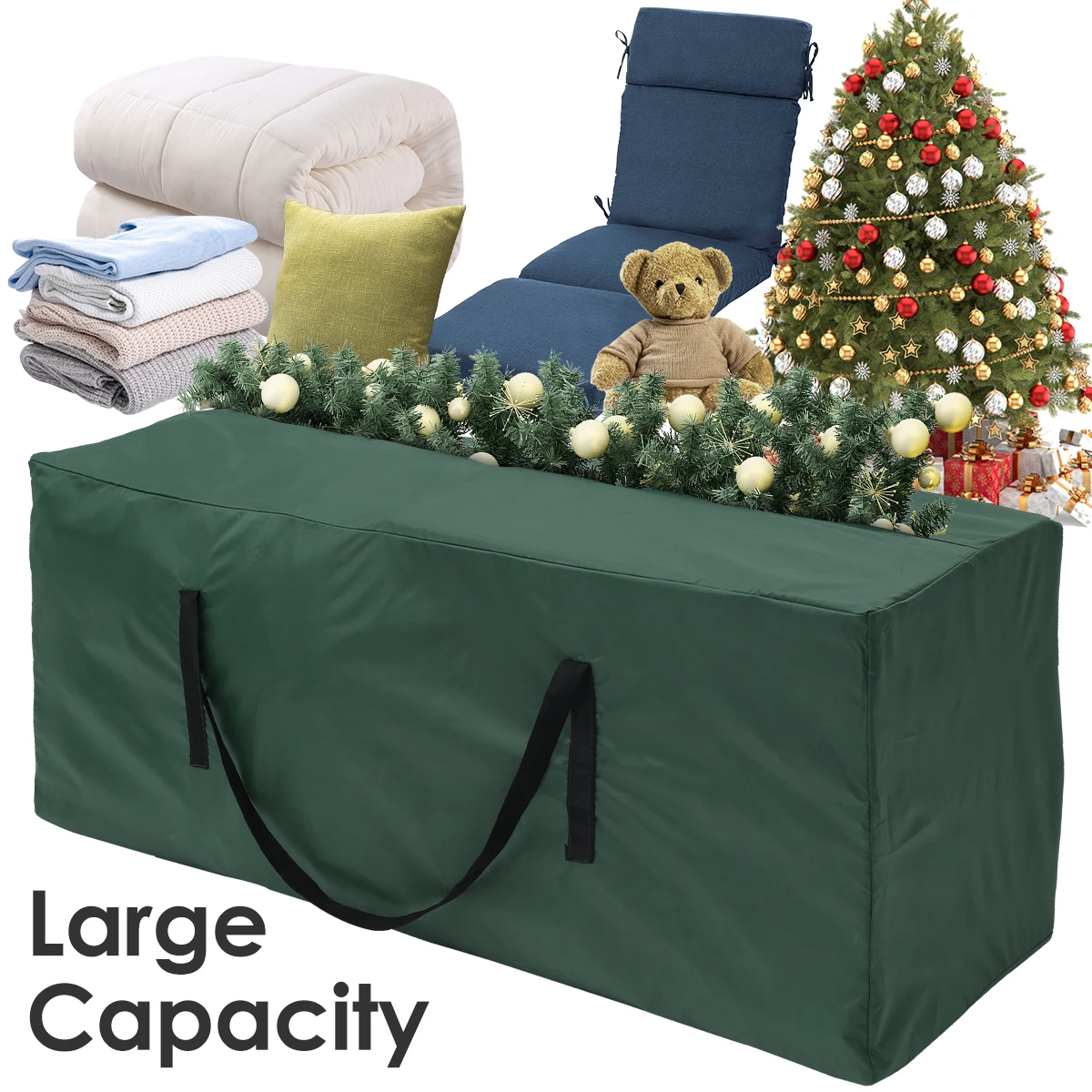 Cushion Storage Bag Large Capacity Furniture Protective Cover Outdoor Garden Waterproof Dustproof Christmas Tree Organizer New