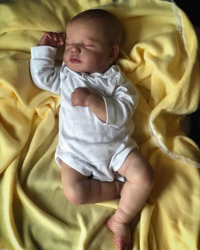 19 Inch Realistic Finished Bebe Reborn Silicone Vinyl Cloth Body Doll LouLou Handmade Toy For Girls Christmas Gift