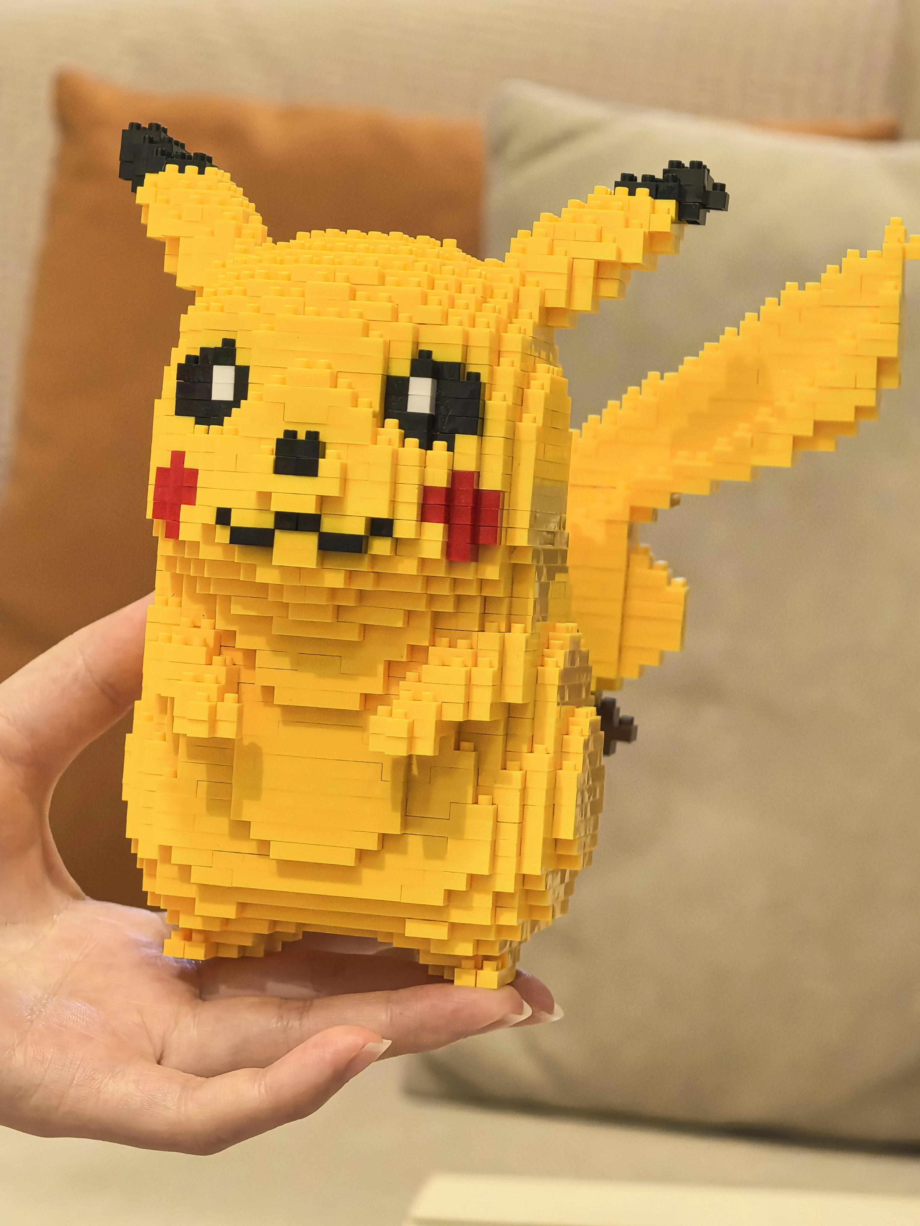 Kawaii Pokemon Marowak Lucario Mimikyu Building Block Piplup Mega Rayquaza Charizard Assembled Mini Brick Toy for Christmas Gift