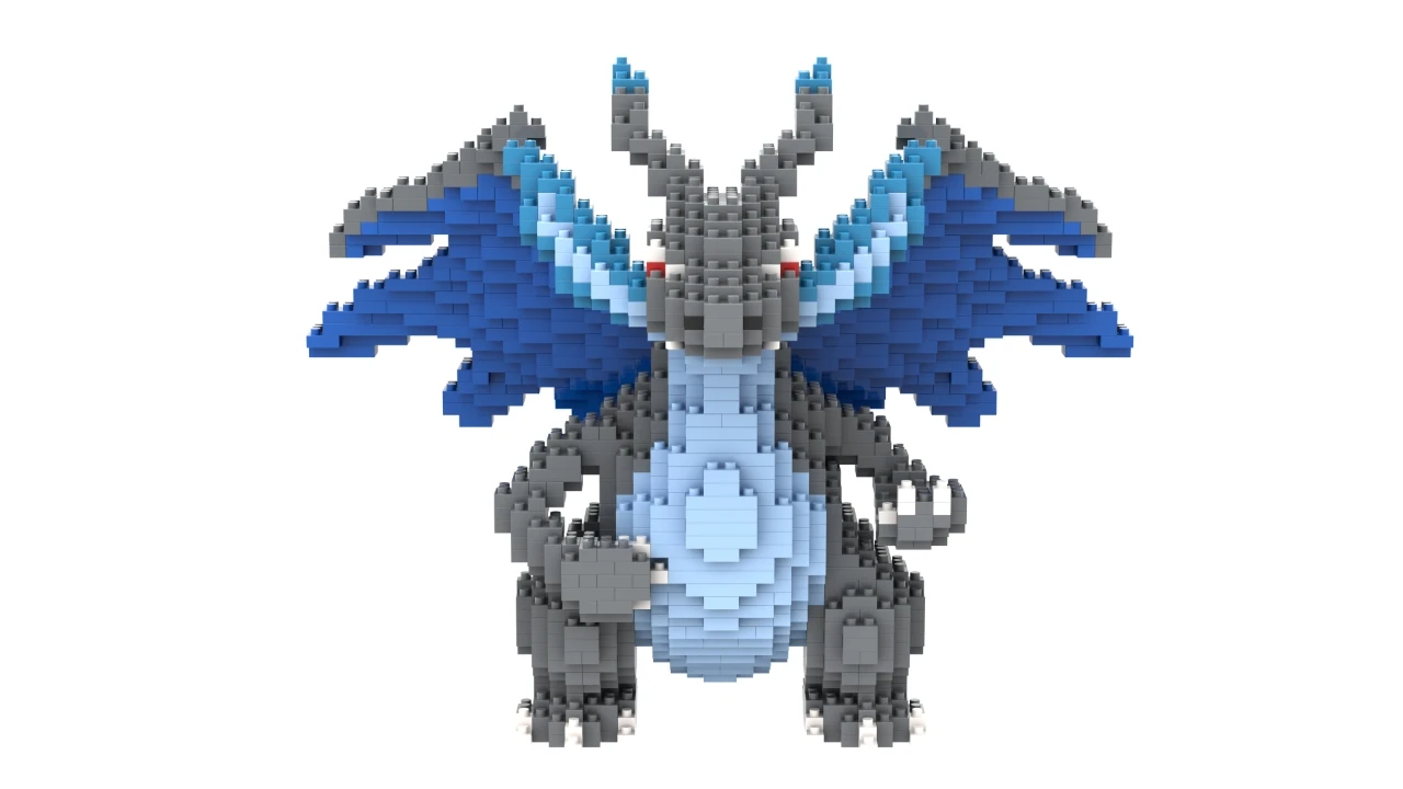 Kawaii Pokemon Marowak Lucario Mimikyu Building Block Piplup Mega Rayquaza Charizard Assembled Mini Brick Toy for Christmas Gift