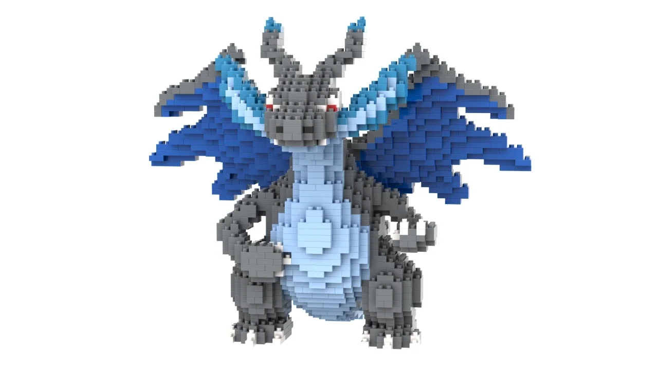 Kawaii Pokemon Marowak Lucario Mimikyu Building Block Piplup Mega Rayquaza Charizard Assembled Mini Brick Toy for Christmas Gift