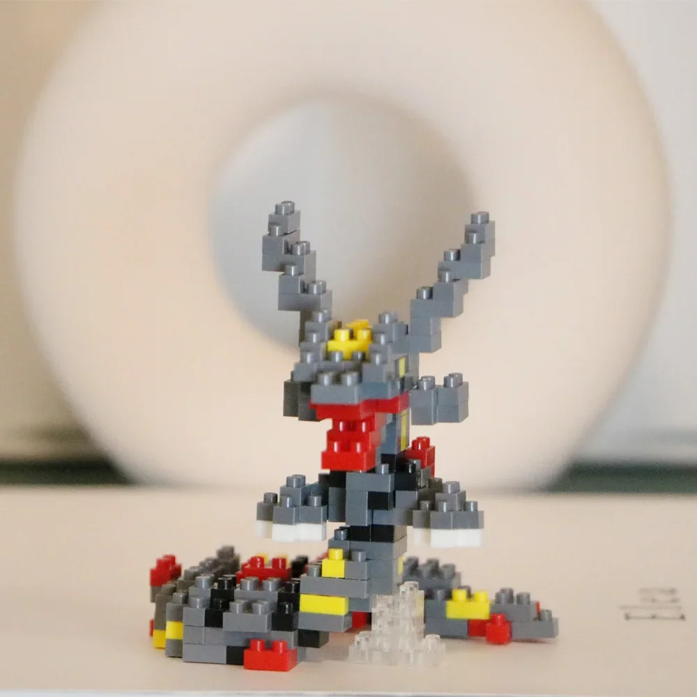Kawaii Pokemon Marowak Lucario Mimikyu Building Block Piplup Mega Rayquaza Charizard Assembled Mini Brick Toy for Christmas Gift