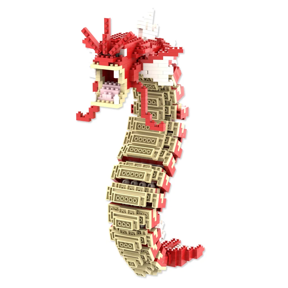 Kawaii Pokemon Marowak Lucario Mimikyu Building Block Piplup Mega Rayquaza Charizard Assembled Mini Brick Toy for Christmas Gift