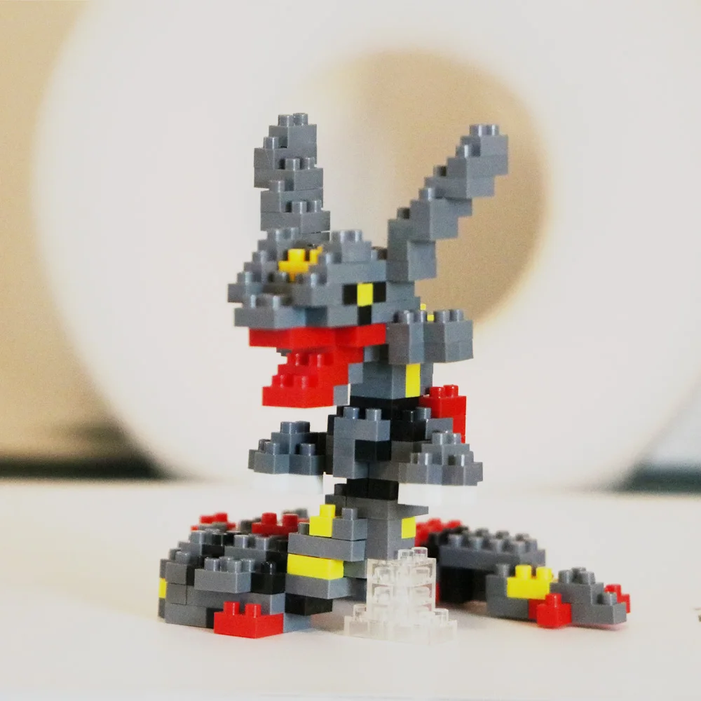 Kawaii Pokemon Marowak Lucario Mimikyu Building Block Piplup Mega Rayquaza Charizard Assembled Mini Brick Toy for Christmas Gift