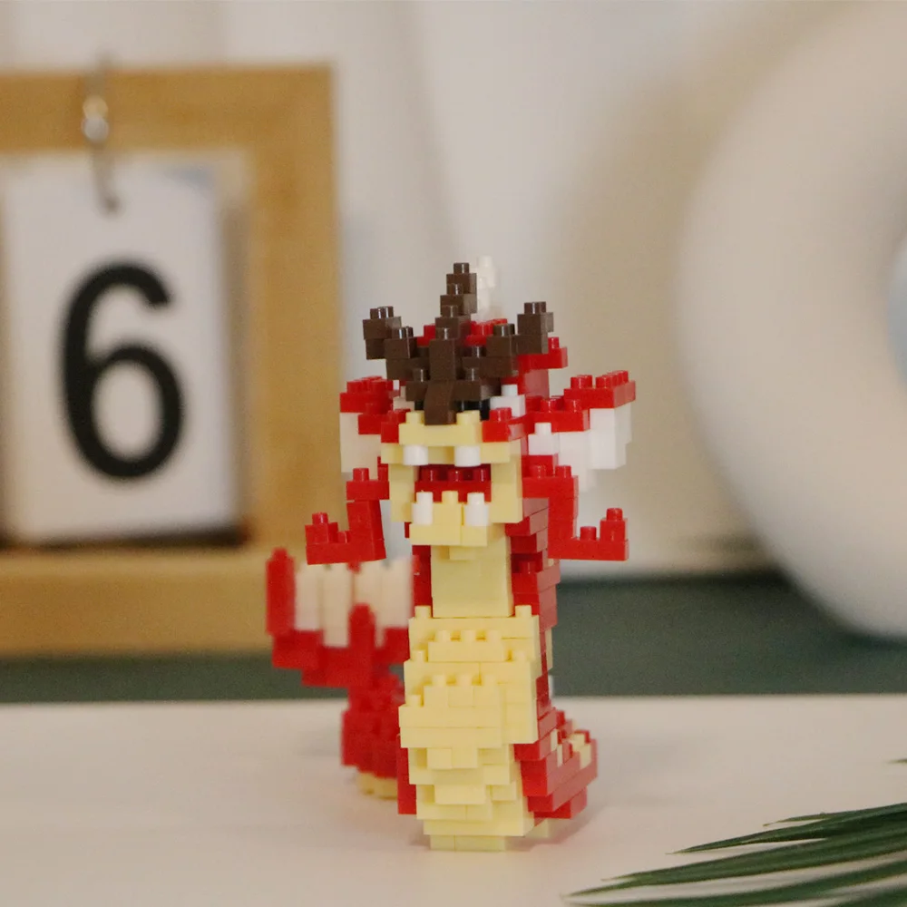 Kawaii Pokemon Marowak Lucario Mimikyu Building Block Piplup Mega Rayquaza Charizard Assembled Mini Brick Toy for Christmas Gift