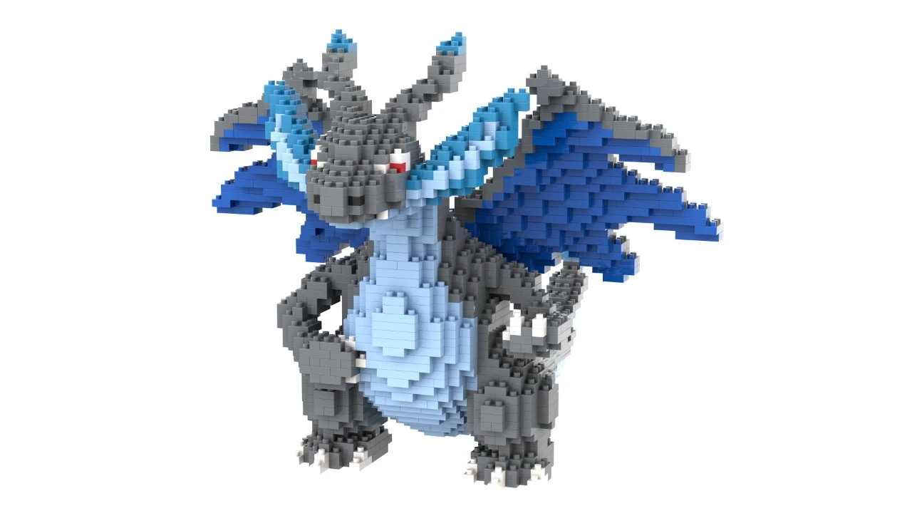 Kawaii Pokemon Marowak Lucario Mimikyu Building Block Piplup Mega Rayquaza Charizard Assembled Mini Brick Toy for Christmas Gift